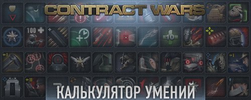 Калькулятор умений для игры Contract wars: русский, английский