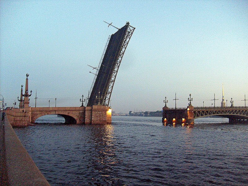 Троицкий разводной мост в санкт петербурге